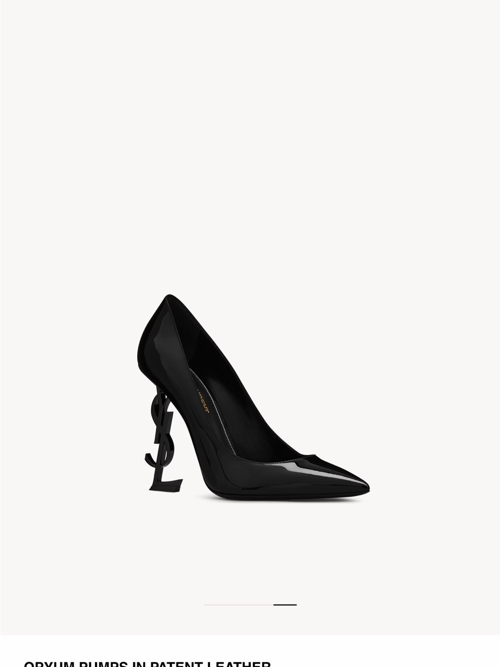 Saint Laurent Black Patent Pointed-Toe Pumps with YSL Sculpted Heels - Picture 2 of 7